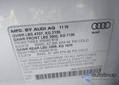 2016 Audi Q3 2.0T Premium Plus from USA, damaged, VIN WA1BFCFS7GR012759